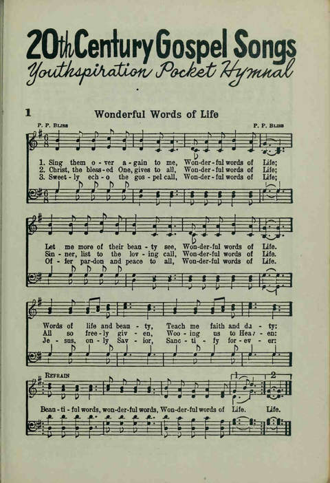 20th Century Gospel Songs: Youthspiration Packet Hymnal page 1